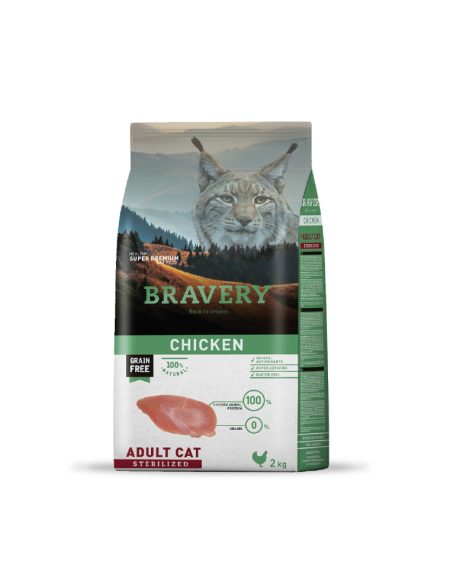 Bravery Gato Adulto Esterilizado Pollo