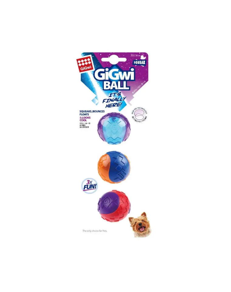 GiGwi Ball Squeaker 3 Piezas Colores