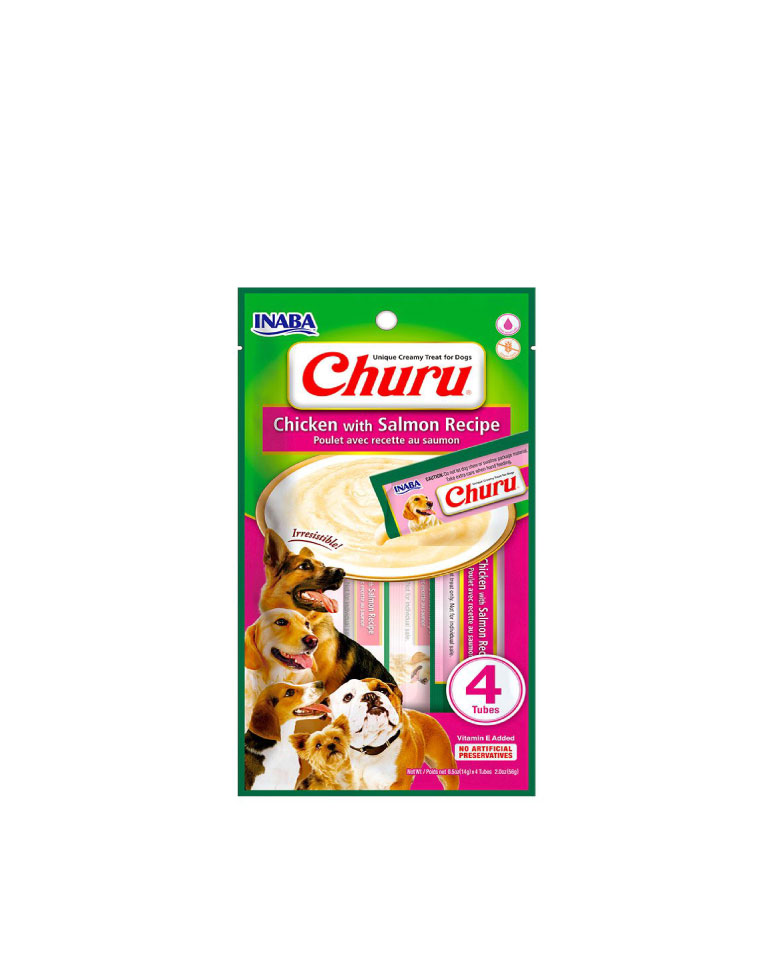 Churu Perro Receta de Pollo con Salmón 4und