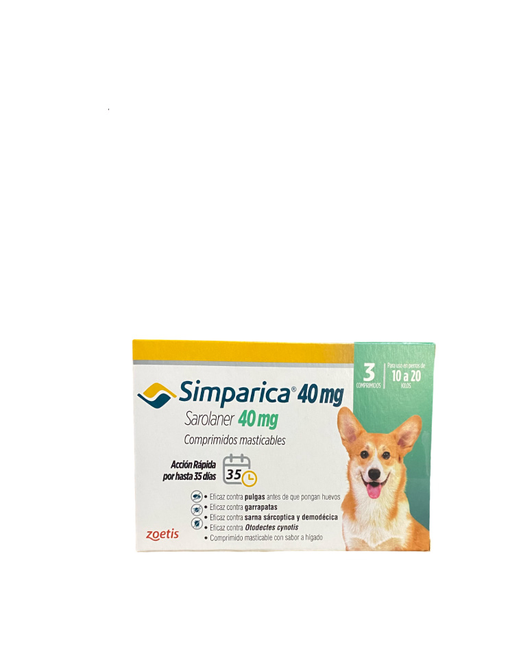 Simparica 40mg 10kg a 20kg 3comp