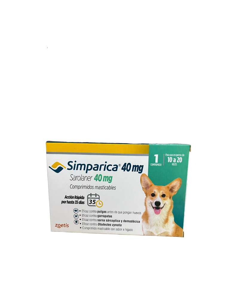 Simparica 40mg 10kg a 20kg 1comp