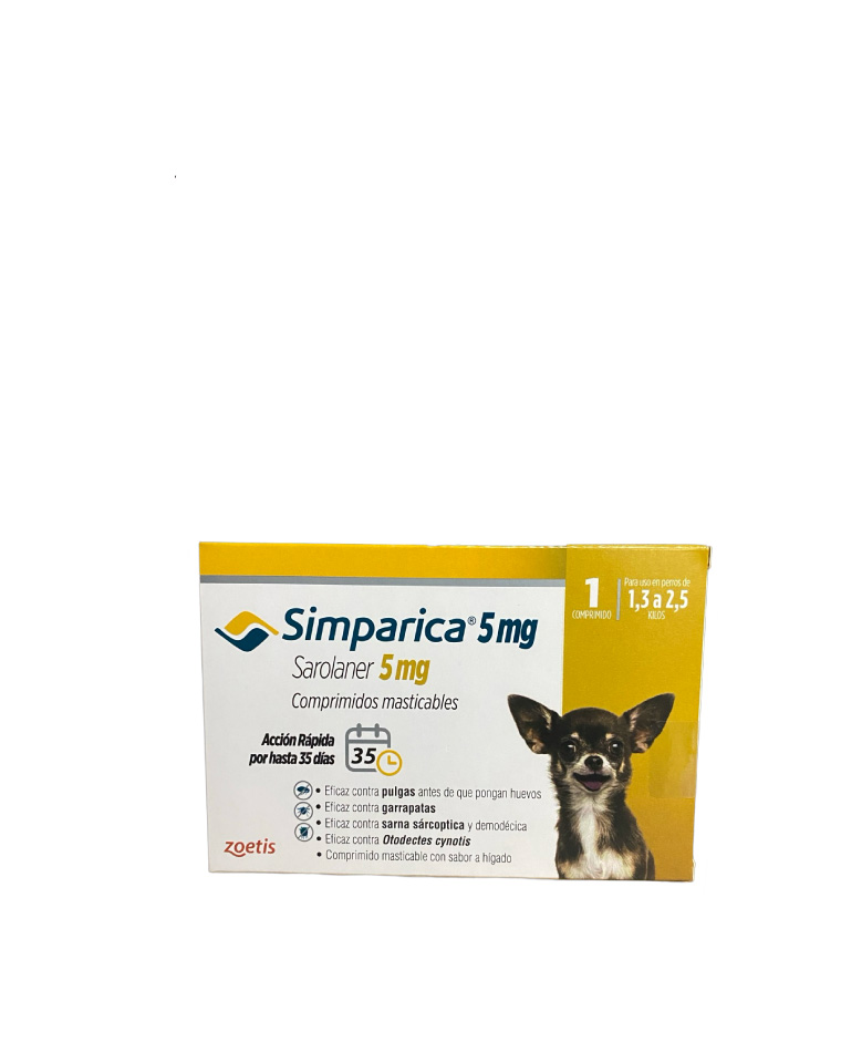 Simparica 5mg 1,3kg a 2,5kg 1comp