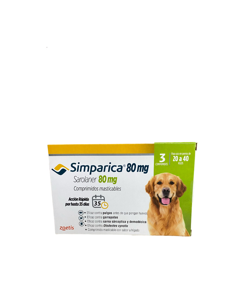 Simparica 80mg 20kg a 40kg 3comp