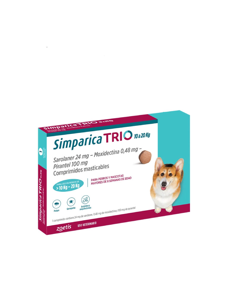 Simparica Trio 1comprimido 10kg a 20kg