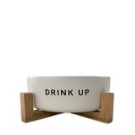 Plato Perro Cerámica con Base de Bambú 340mL