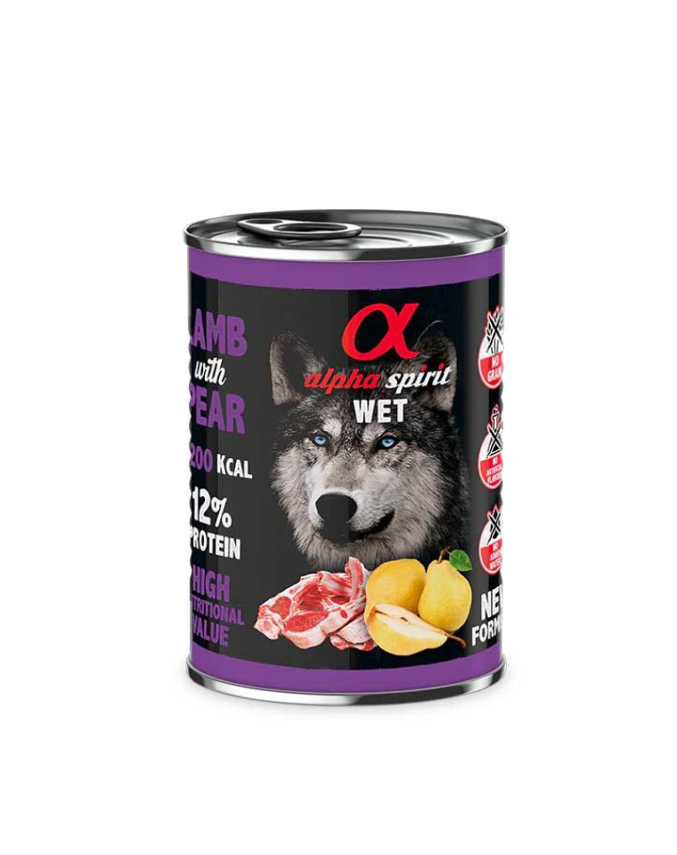 Alpha Spirit Lata Perro Cordero 400g
